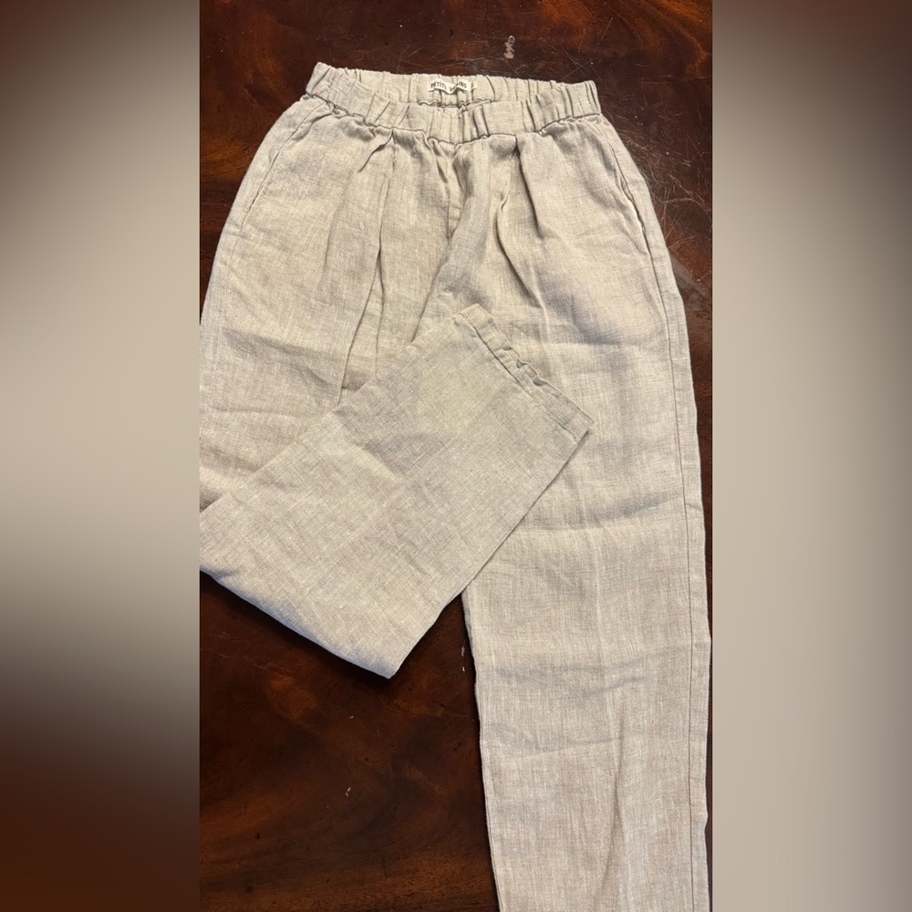 Boys petits vilains beige linen pants 
Size 8/9